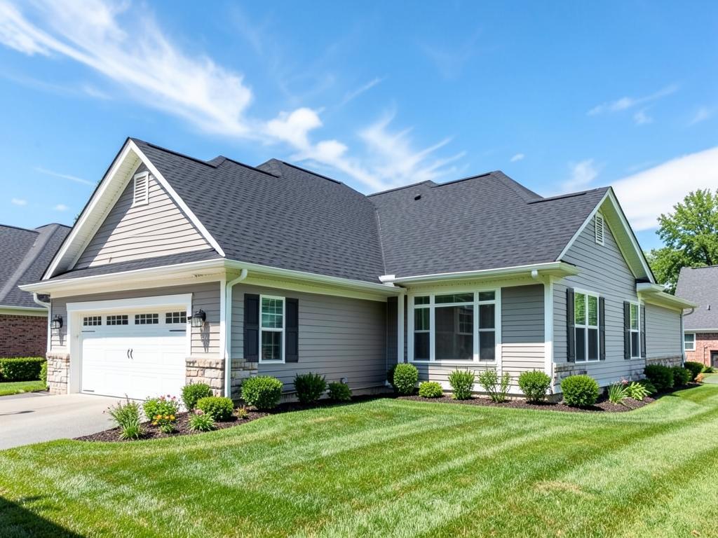 Suburban home with clean treated shingle roof