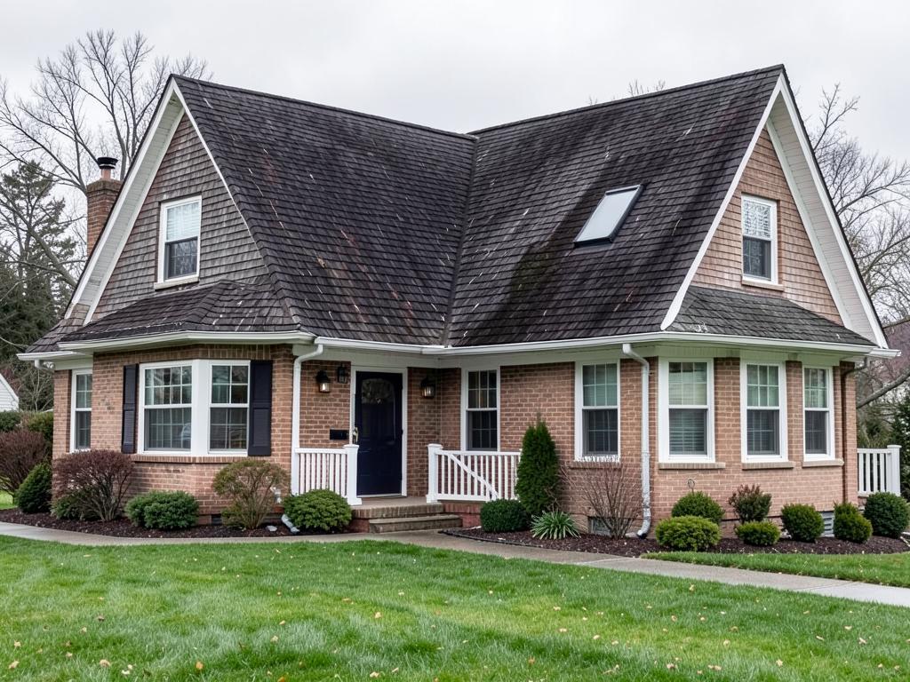 Craftsman home after soft-wash roof treatment